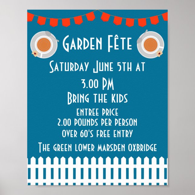 Poster Invitation de Garden Fete (Devant)