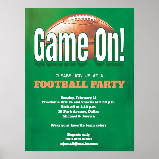 Poster Invitation de la partie de football Événement (Devant)
