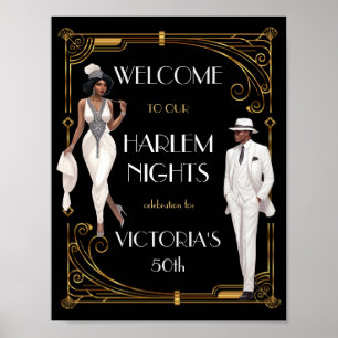 Poster Invitation Flapper et Gentleman Deco Harlem Nights