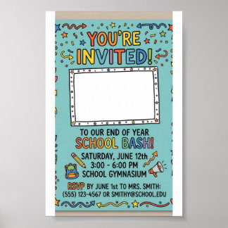 Poster Invitation Scolaire Personnalisée – École Personna