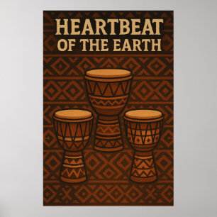 Poster Invite 42, Heartbeat of the Earth, Art Vintage