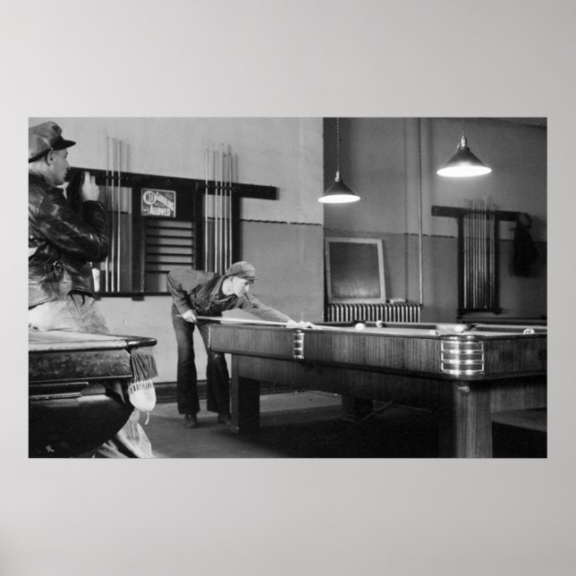 Poster Iowa Pool Hall, 1940 (Devant)