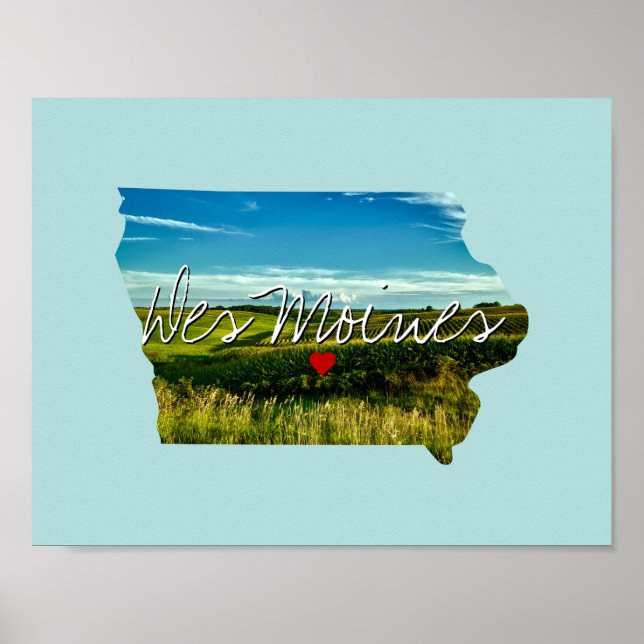 Poster Iowa State Photo insert and town name (Devant)