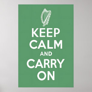 Poster Ireland Keep calm and carry on Wall Print