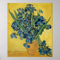 Iris de Van Gogh - Art audacieux bleu et jaune