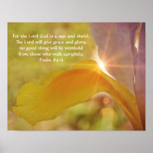 Poster Iris Flower Sunshine Scripture Art photographique