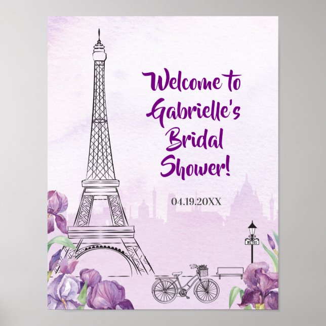 Poster Iris Violet de Paris Bienvenue à une soirée ou une (Devant)