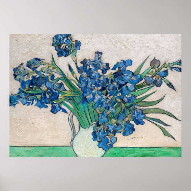 Poster Irises, 1890 par Vincent van Gogh (Devant)