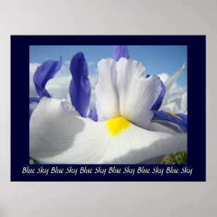 Poster Irises Blue Sky art print Healing Touch Nuring