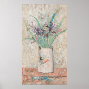 Poster Irises dans un vase de fleurs blanches   Tadeusz M
