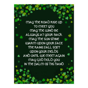Poster Irish Blessin - Design Shamrock