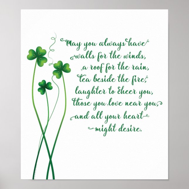 Poster Irish Blessing Calligraphy Imprimer (Devant)