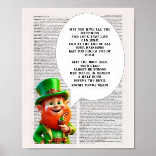 Poster Irish Blessing Le toit au-dessus de votre tête