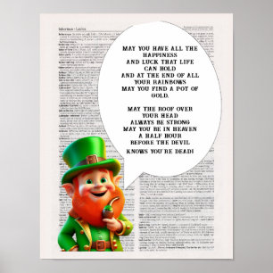 Poster Irish Blessing Le toit au-dessus de votre tête