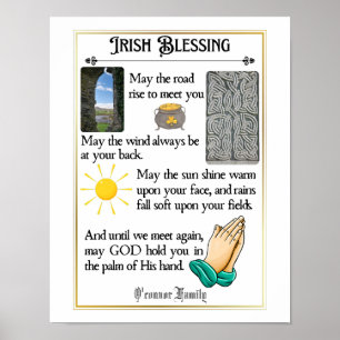 Poster Irish Blessing May The Road Rise Up to Meet You