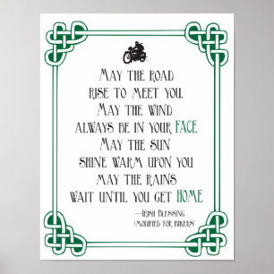 Poster Irish Blessing pour moto amusant moto