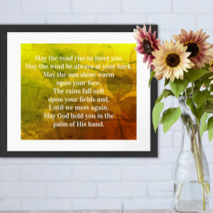 Poster Irish Blessing Puisse la route se lever pour vous 