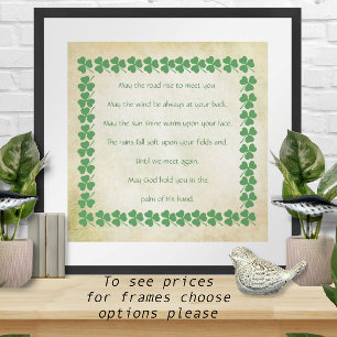 Poster Irish Blessing Puisse la route se lever pour vous 