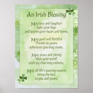 Poster Irish Blessing : Puisse l'amour et le rire