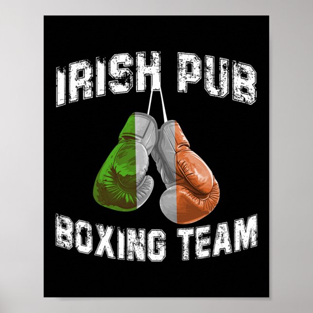 Poster Irish Boxing Funny Irlande Drapeau - Irish Pub (Devant)