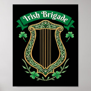 Poster Irish Brigade Celtic Harp Heritage