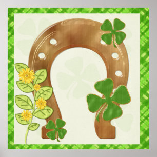 Poster Irish Charm Whimsical Folk Art Imprimer