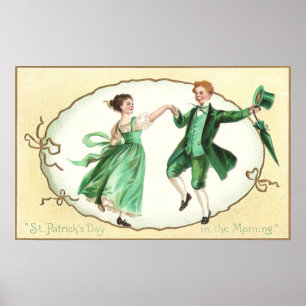 Poster Irish Couple Dancing Vintage St Patrick's Day
