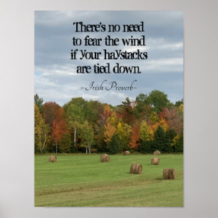Poster Irish Proverb Pas besoin de craindre le vent Pouf 