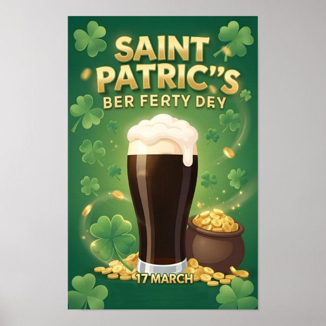 Poster Irish Saint Patrick Party Beer Festival  (Devant)