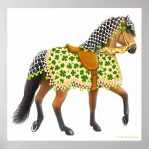 Poster Irish Shamrock Parade Horse Print