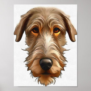 Poster Irish Wolfhound Portrait pour animaux de compagnie