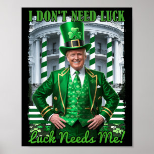 Poster Irlandais Drôle Trump Jour de la Saint Patrick La 
