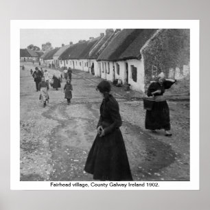 Poster Irlande 1902, Fairhead Village, Comté de Galway