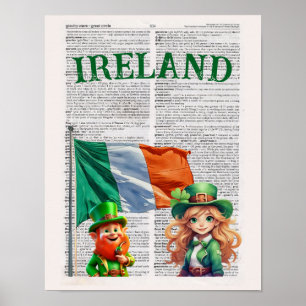 Poster IRLANDE — Art de la page du dictionnaire
