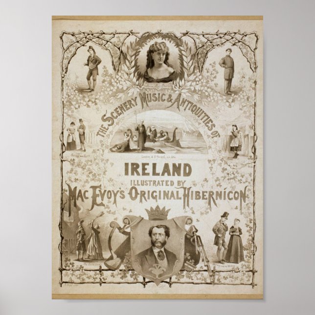Poster Irlande, par 'Mac Evoy's Original Hibernicon' (Devant)