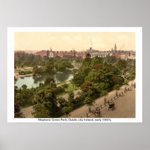 Poster Irlande - Stephens Green Park c1900, Dublin