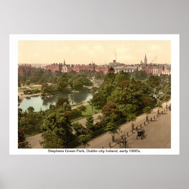 Poster Irlande - Stephens Green Park c1900, Dublin (Devant)
