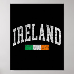 Poster Irlande vintage Drapeau Irlandais Rétro Throwback
