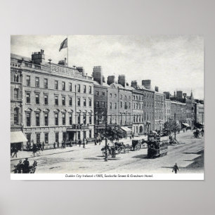 Poster Irlande vintage, Sackville Street 1905 Dublin