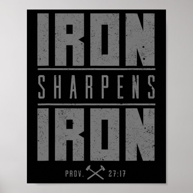 Poster Iron Sharpens Fer Christian Hommes Bible Écriture  (Devant)