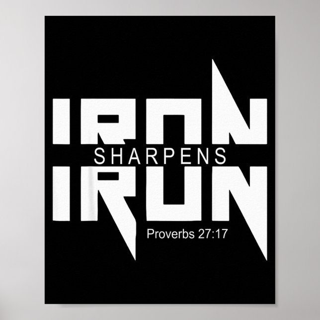 Poster Iron Sharpens Iron Bible Jesus Faith Religious Chr (Devant)