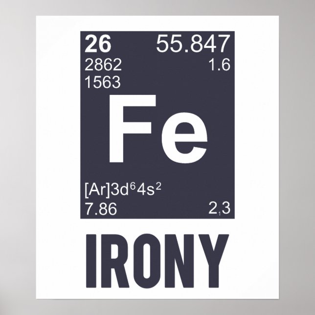 Poster Ironique élément chimique FE Ironie (Devant)