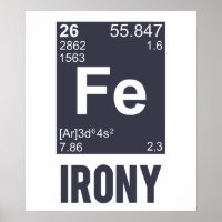 Ironique élément chimique FE Ironie