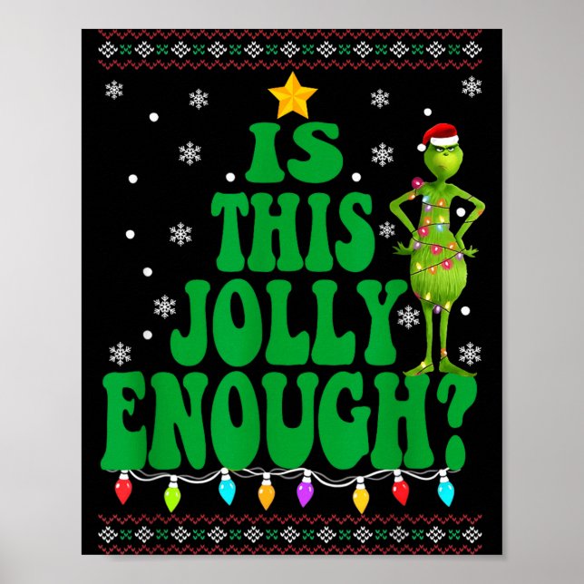 Poster Is This Jolly Enough Merry Christmas Tree Lights F (Devant)