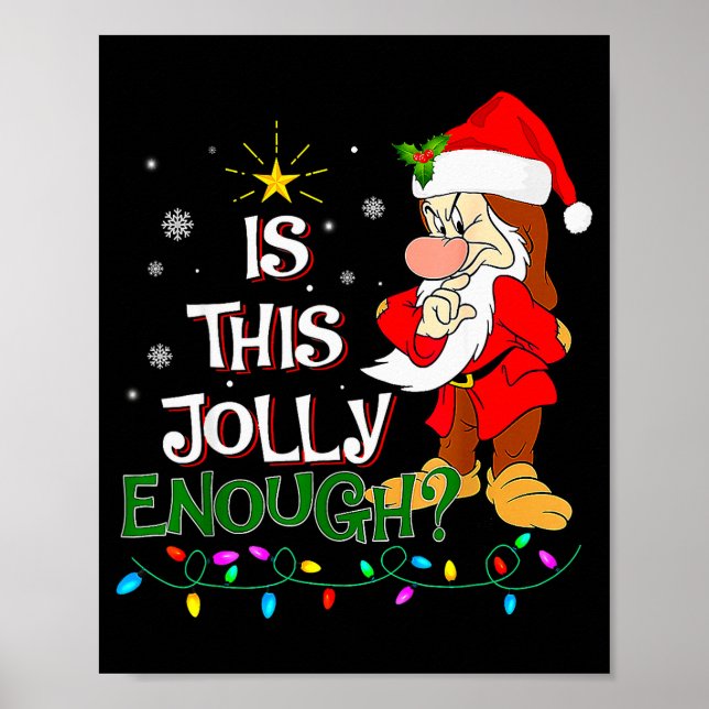 Poster Is This Jolly Enough Mpy Elf Pajama Christmas Ligh (Devant)