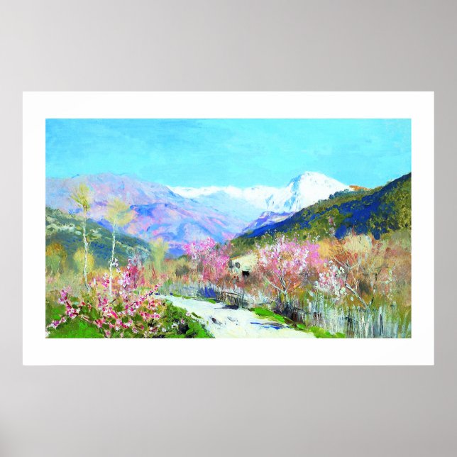 Poster Isaac Levitan. Peinture "Springtime" (Devant)