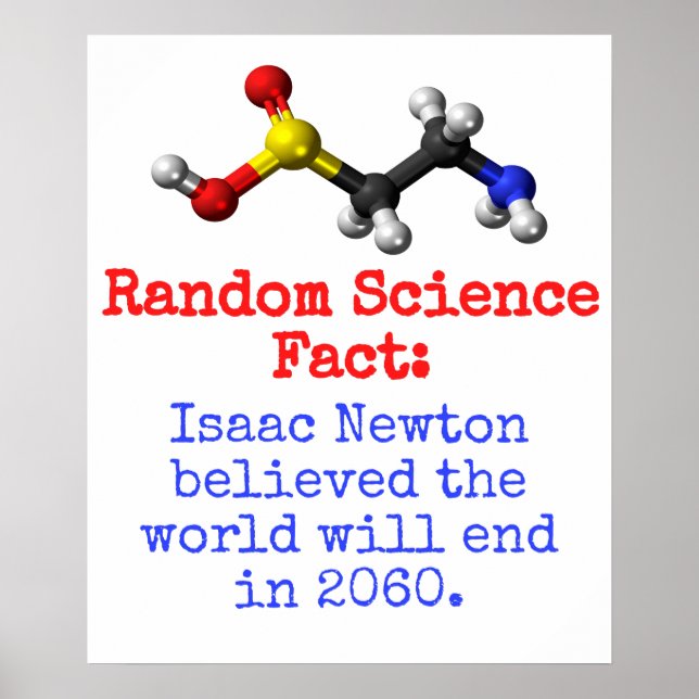 Poster Isaac Newton Croyait Le Monde - Science Fact (Devant)