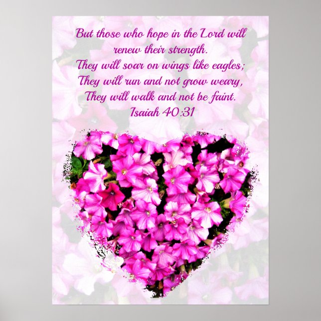 POSTER ISAIAH FLORALE ROSE 40:31 SOAR SUR LES AILES D'AAG (Devant)