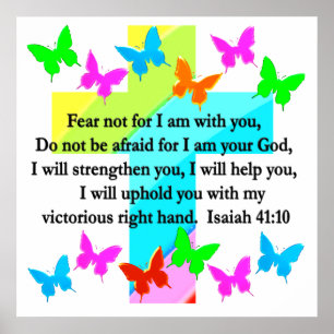 POSTER ISAIAH RELIGIEUX 41:10 SCRIPTURE VERSE