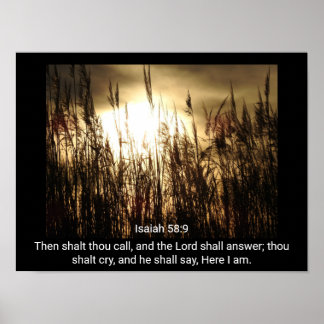 Poster Isaïe 58:9 - Me voici - Art Print